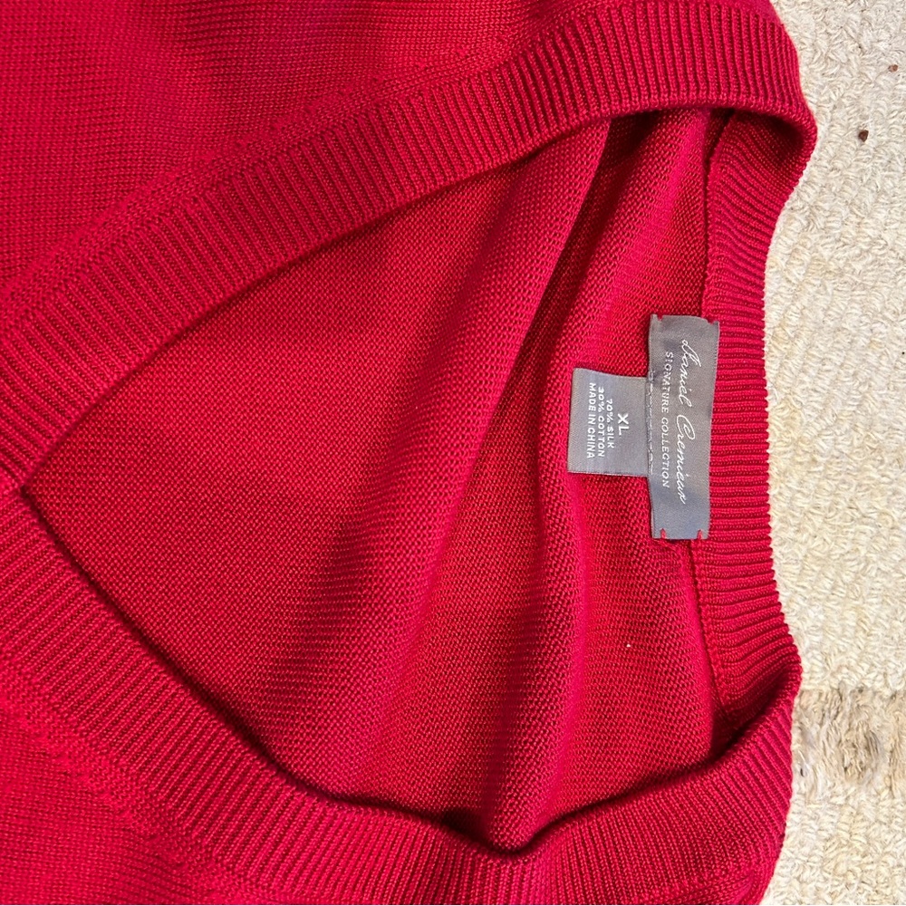 100% silk red men’s sweater Daniel Cremieax